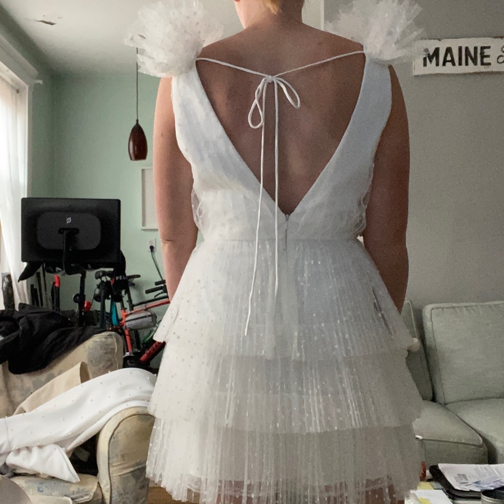 COPY - Brand New BHLDN ML Monique Lhuiller Little White Dress - Picture 2 of 7